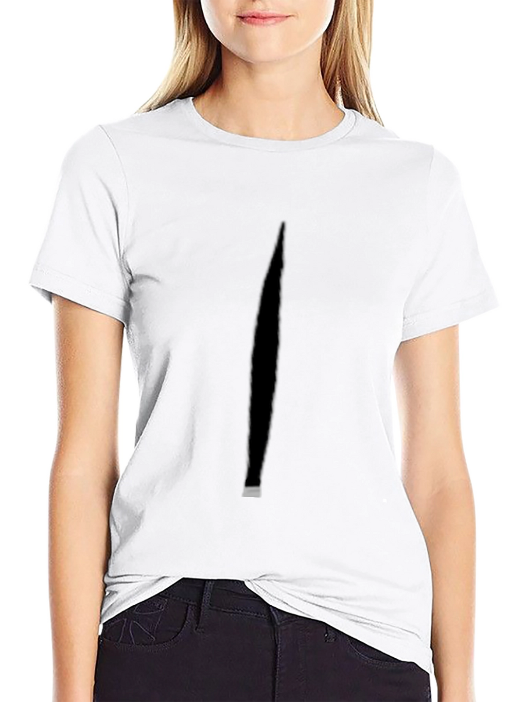 Minimalist Black T-Shirt with Shadow Detail