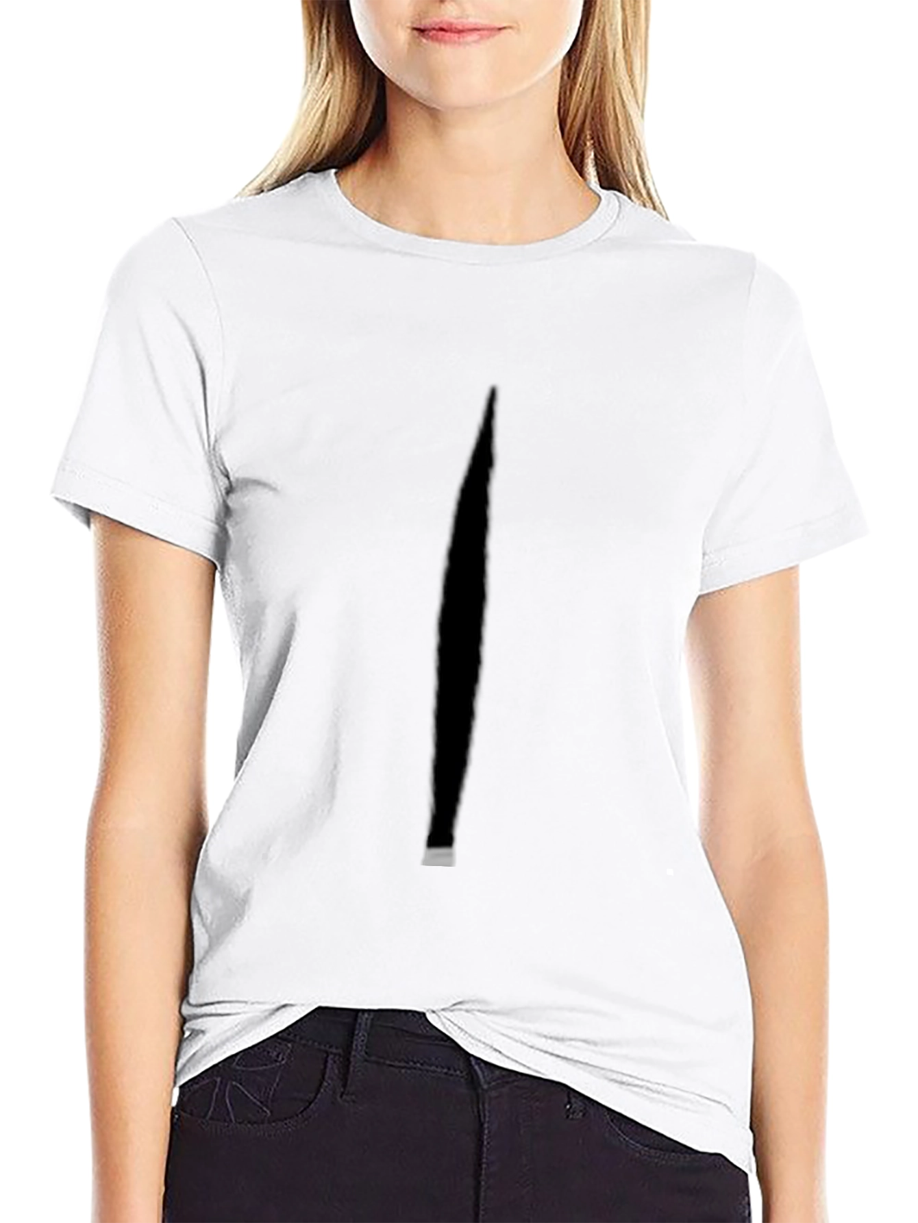 Minimalist Black T-Shirt with Shadow Detail