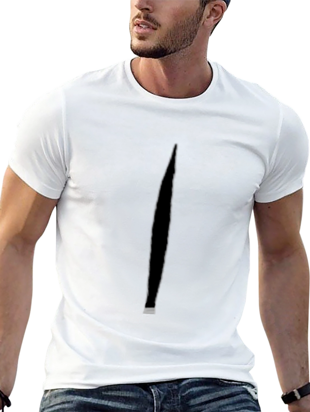 Minimalist Black T-Shirt with Shadow Detail