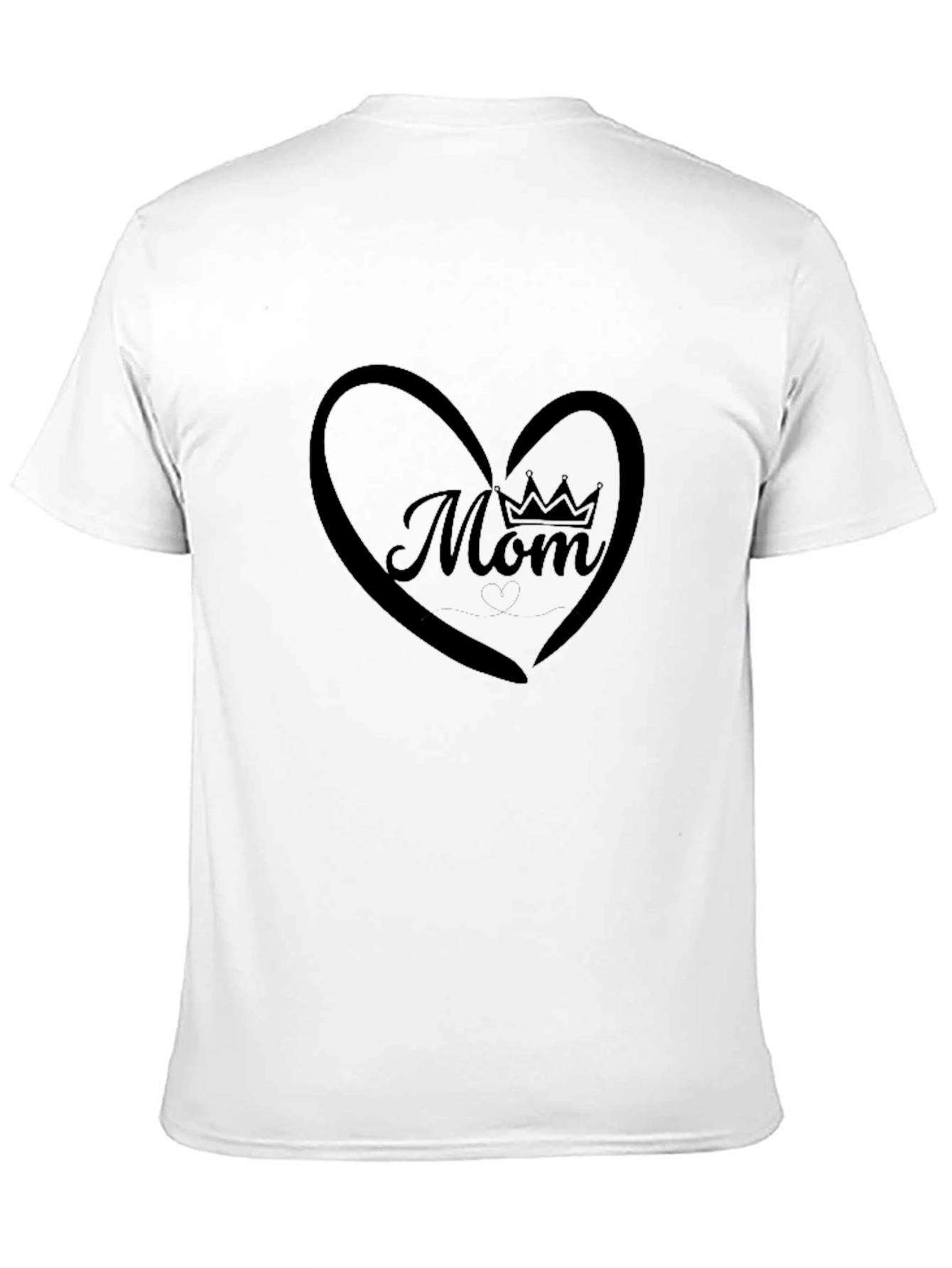 Mom Queen Heart Black T-Shirt