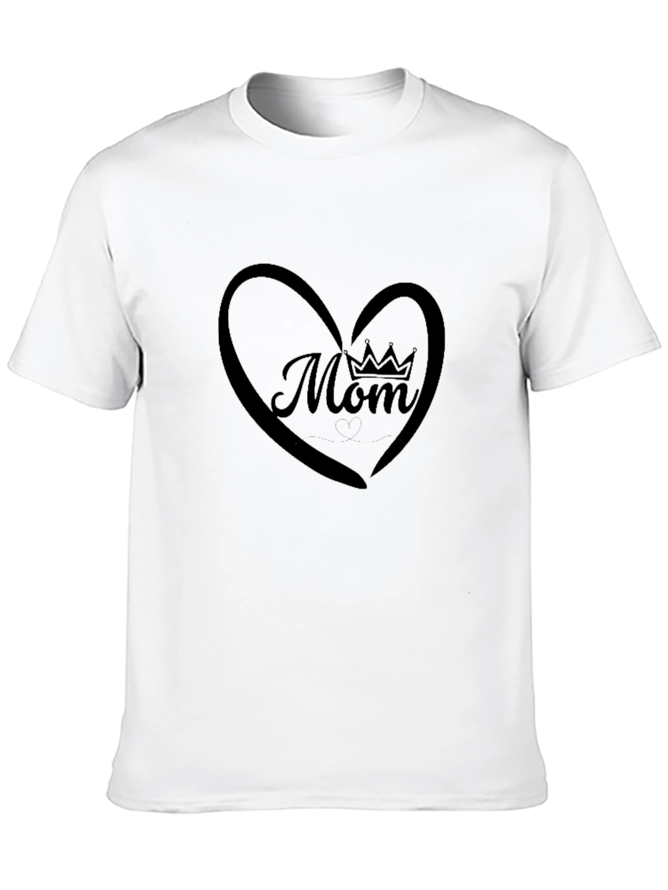 Mom Queen Heart Black T-Shirt