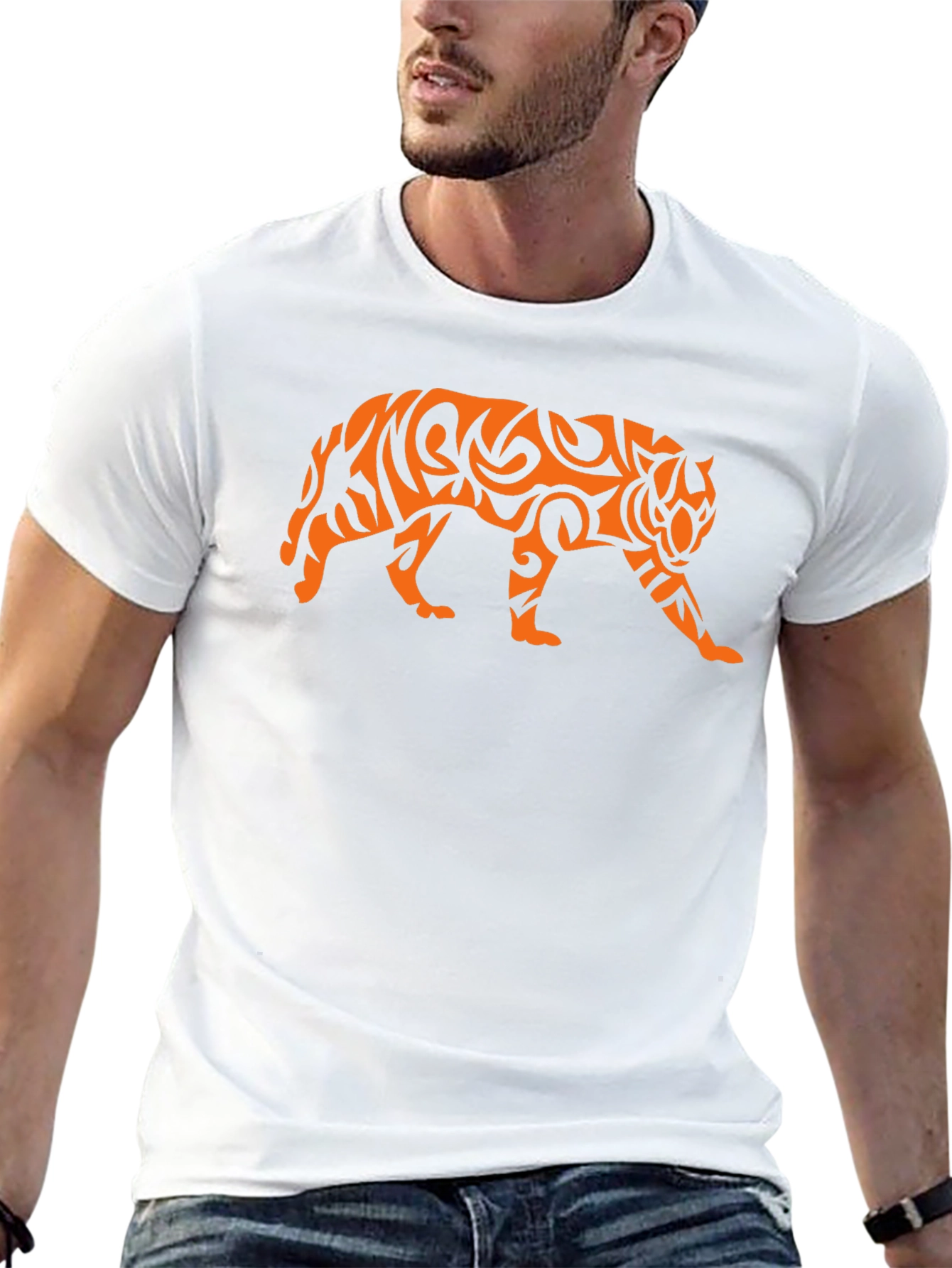 Tribal Tiger Graphic Black T-Shirt