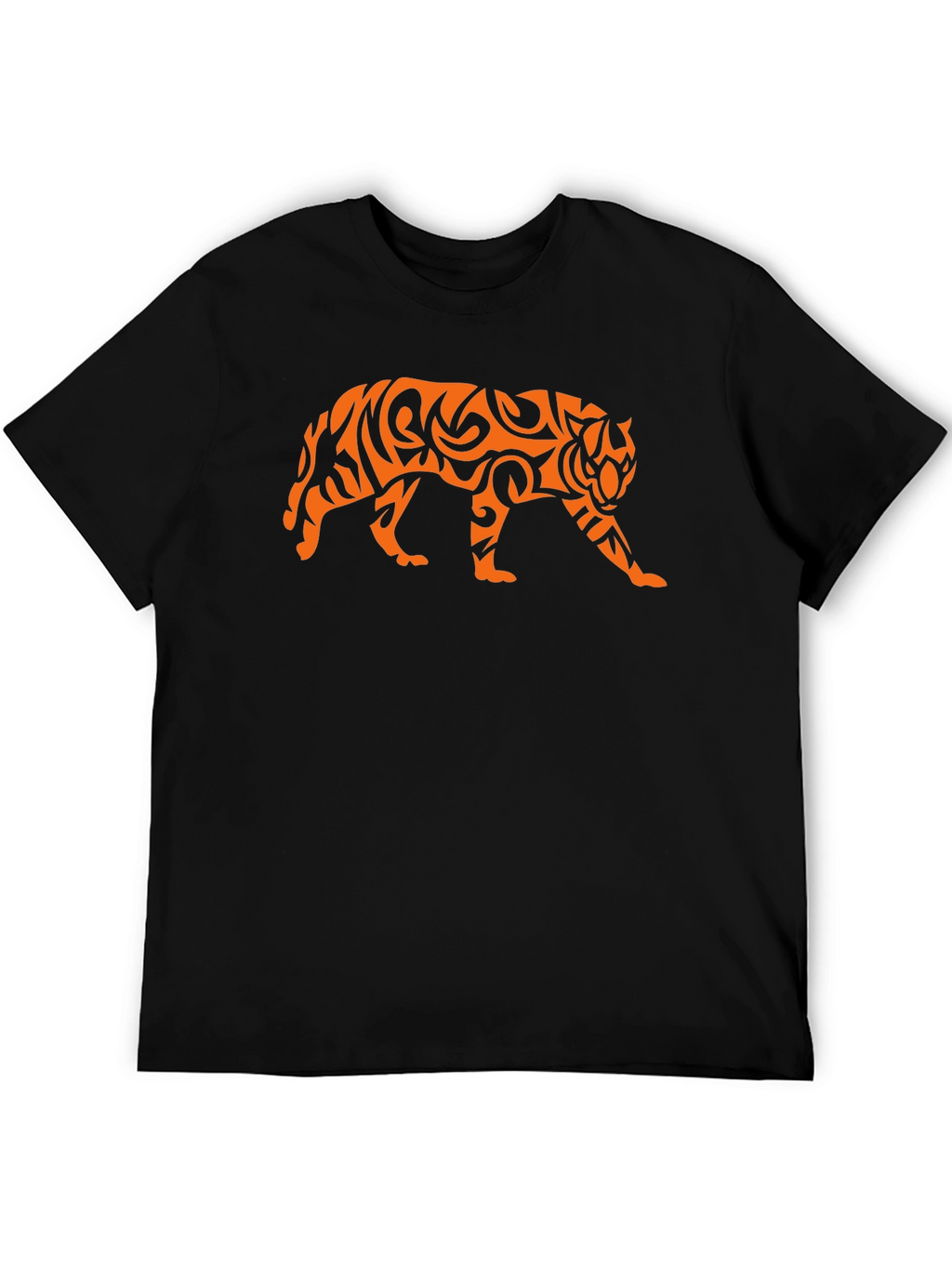Tribal Tiger Graphic Black T-Shirt