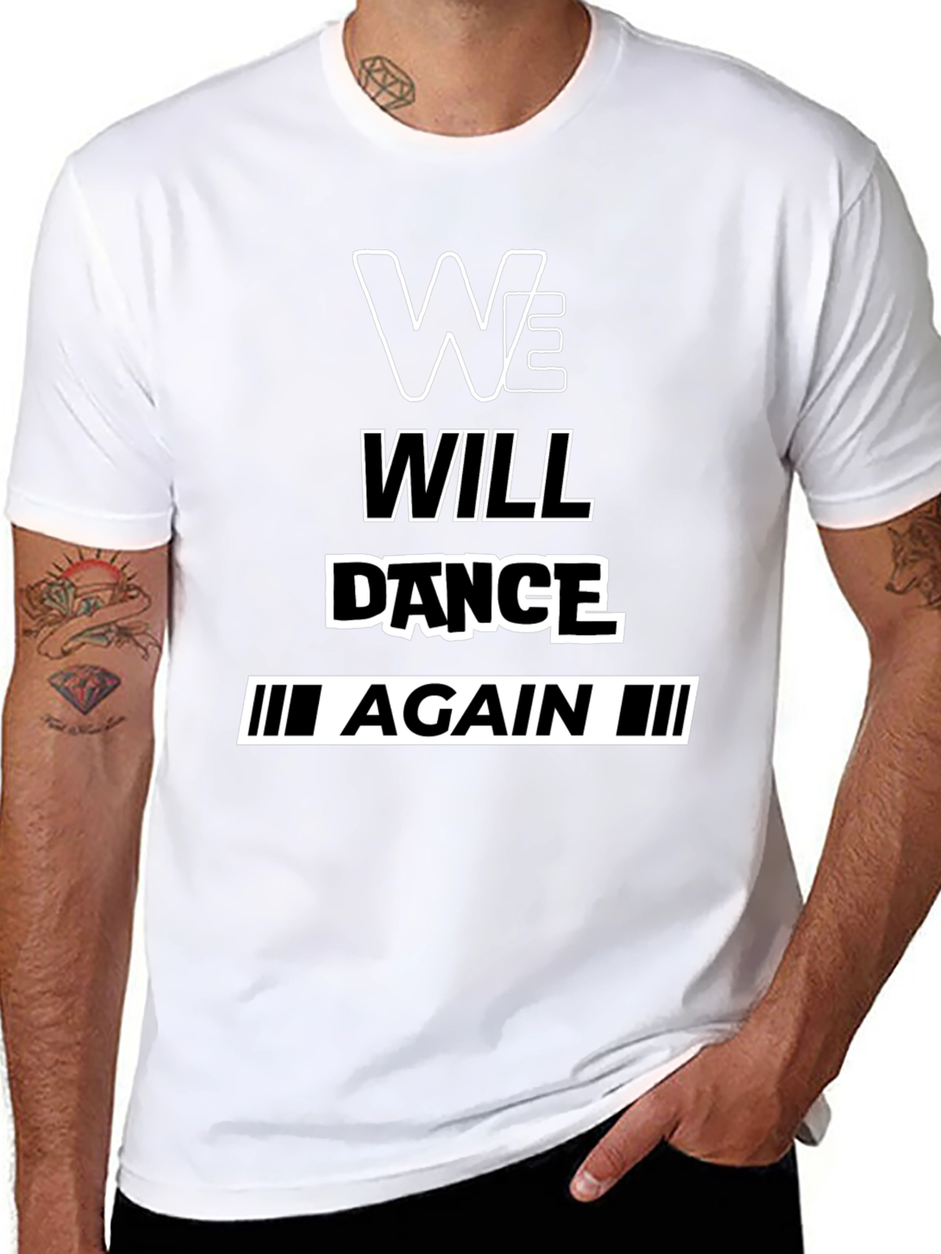 We Will Dance Again Black Graphic T-Shirt