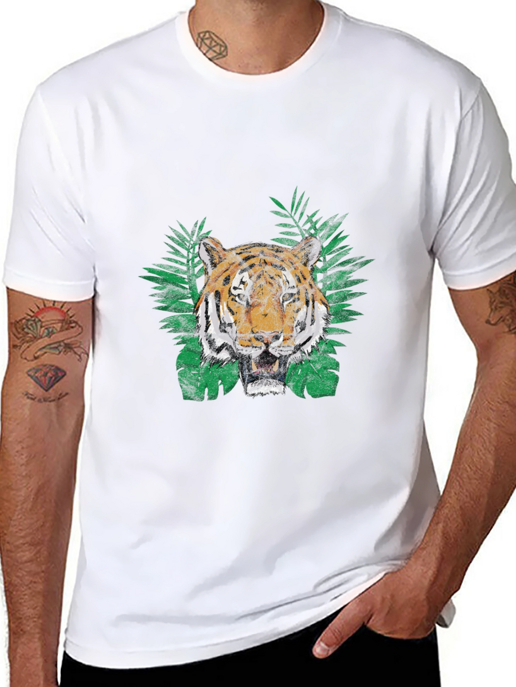 Tiger Graphic Print T-Shirt - Jungle Vibe