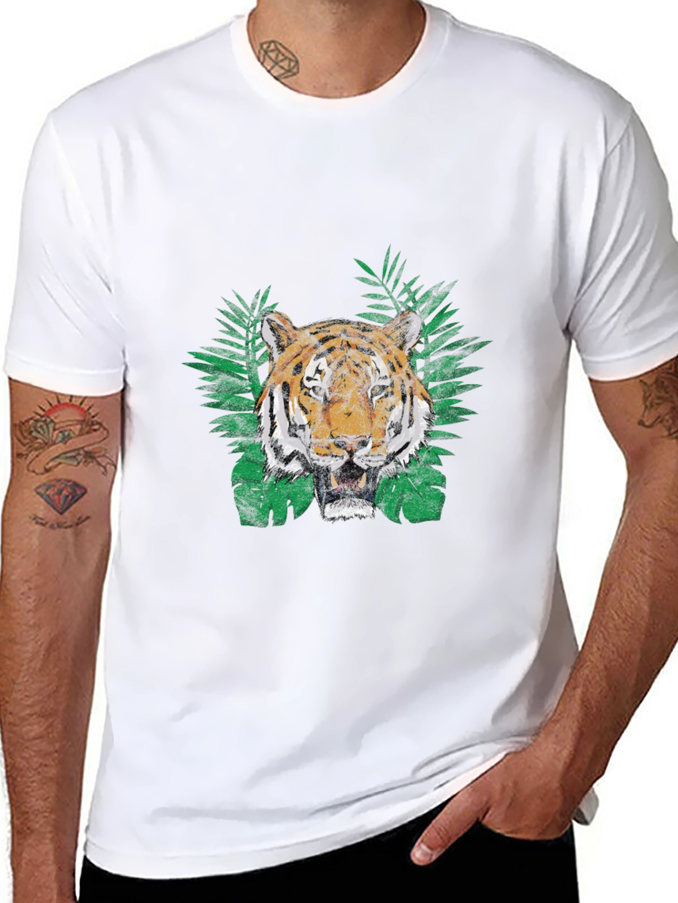Tiger Graphic Print T-Shirt - Jungle Vibe