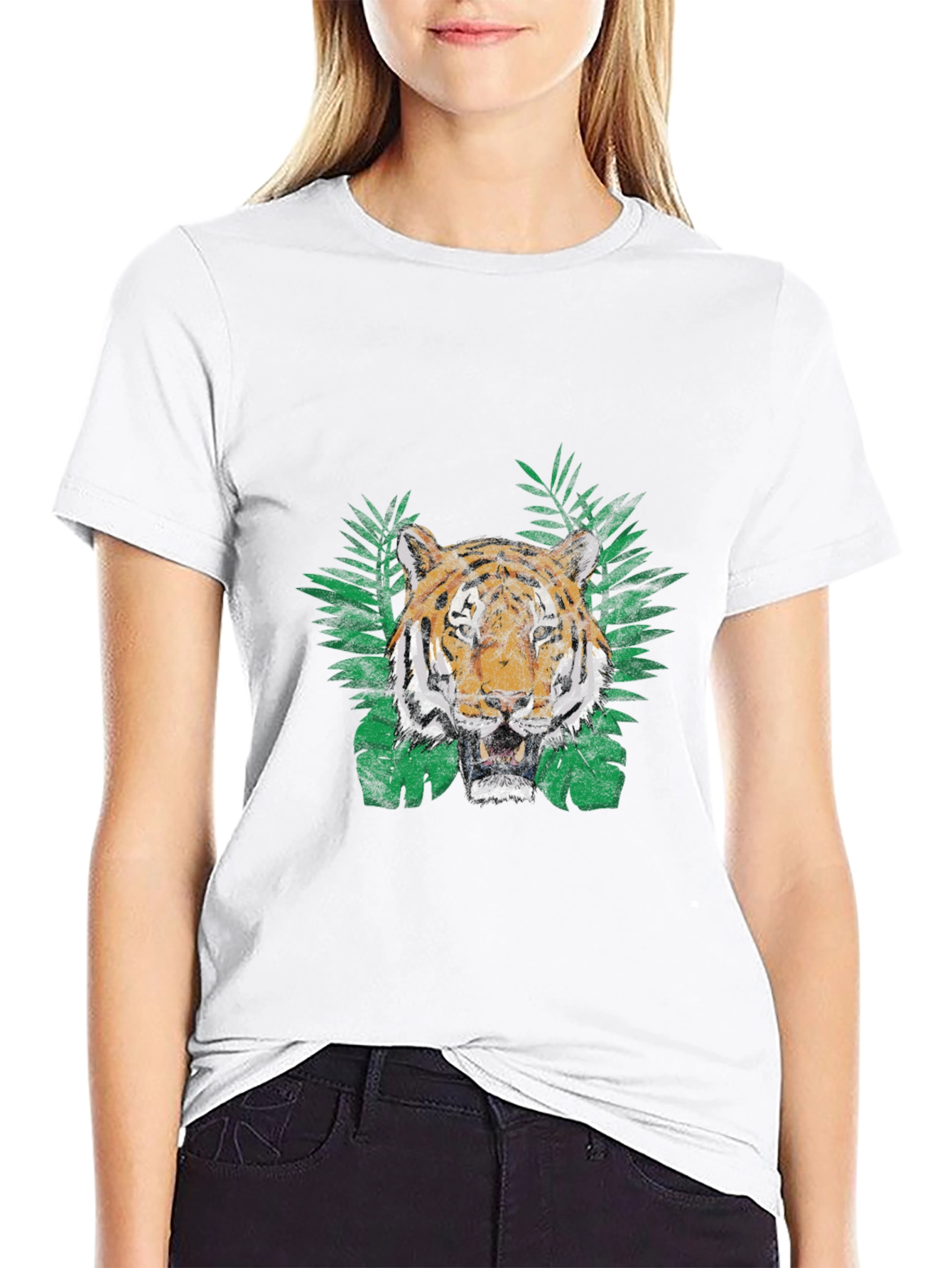 Tiger Graphic Print T-Shirt - Jungle Vibe