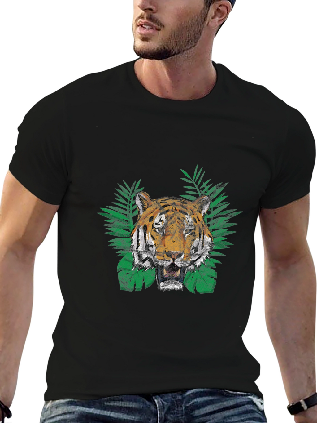 Tiger Graphic Print T-Shirt - Jungle Vibe