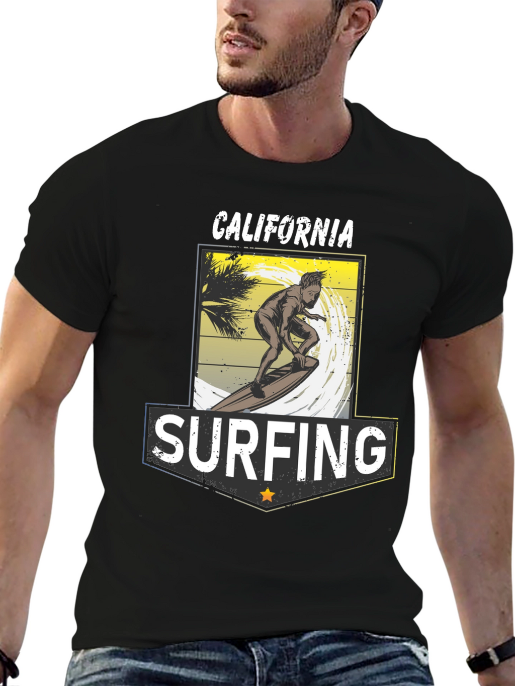 California Surfing T-Shirt - Black Tee