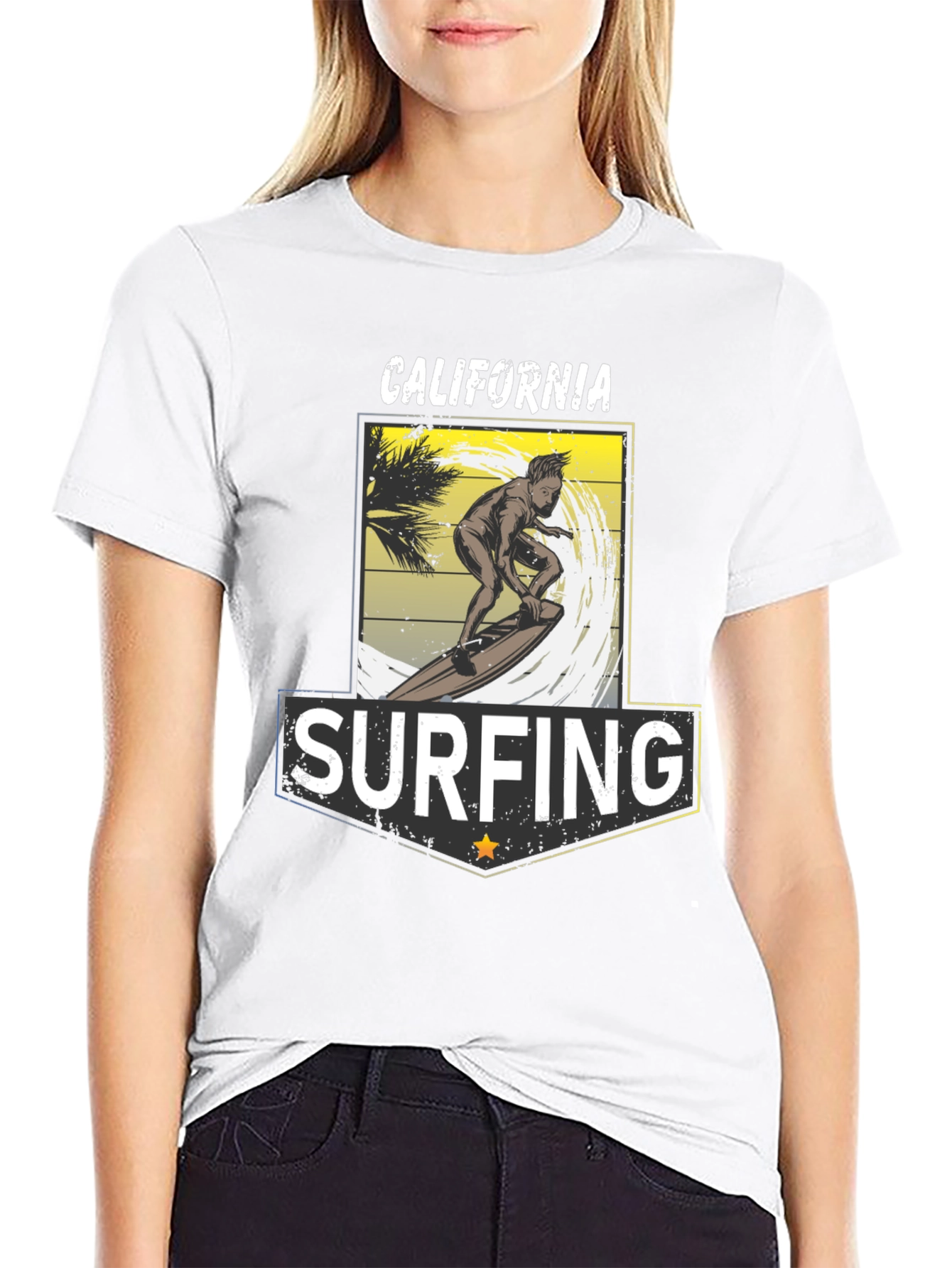 California Surfing T-Shirt - Black Tee