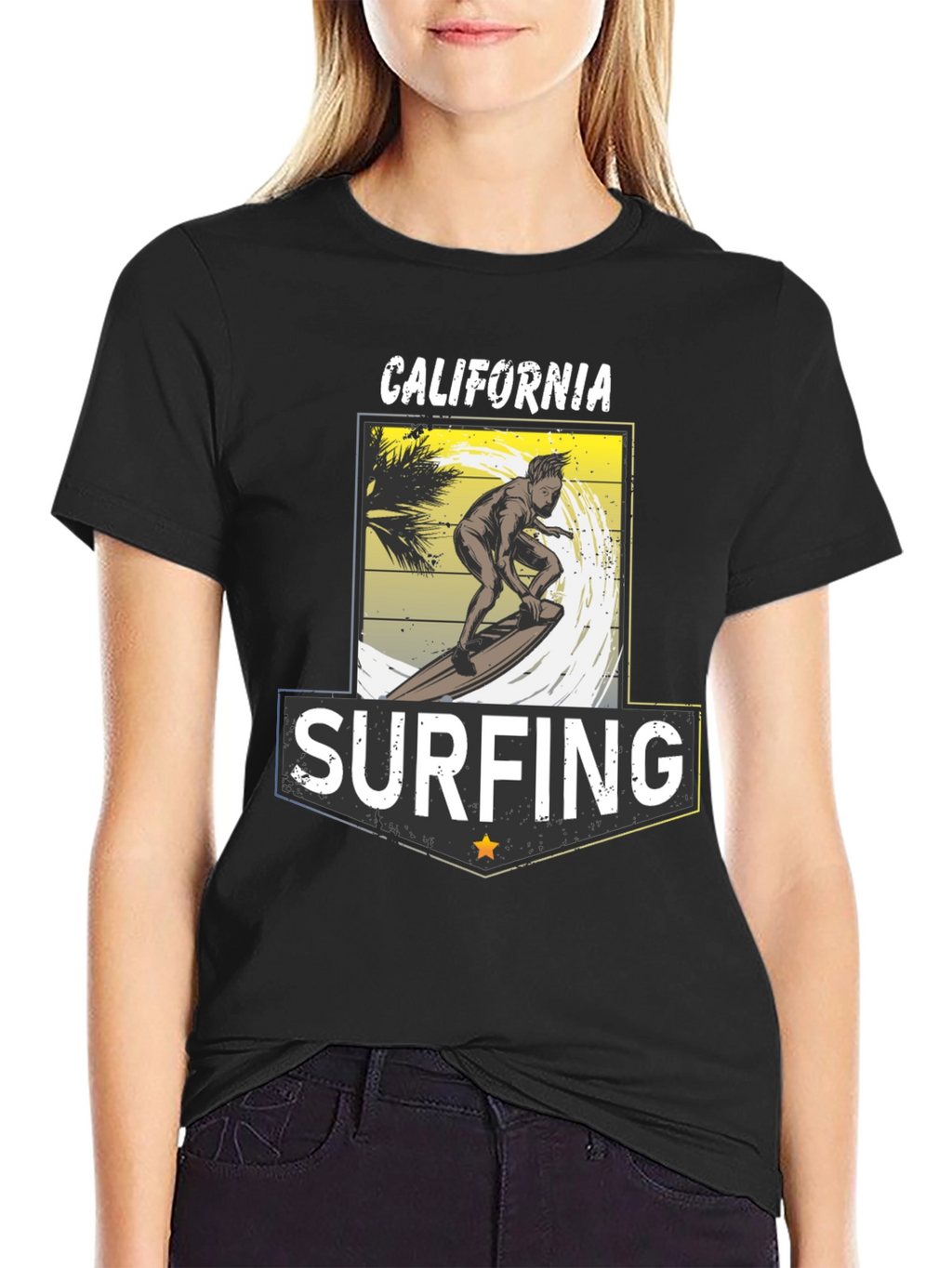 California Surfing T-Shirt - Black Tee