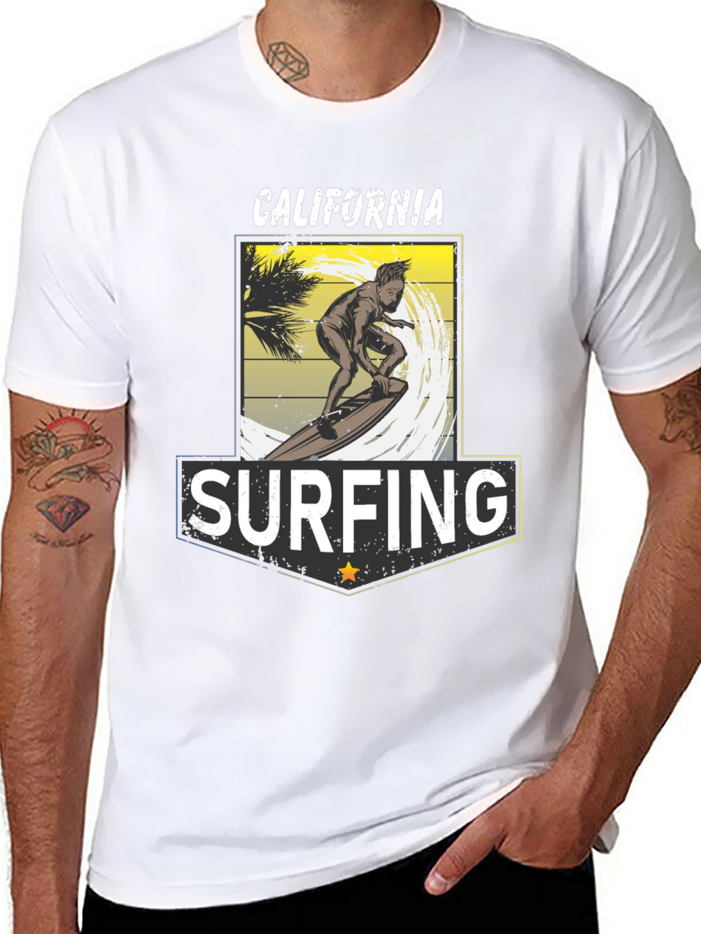 California Surfing T-Shirt - Black Tee