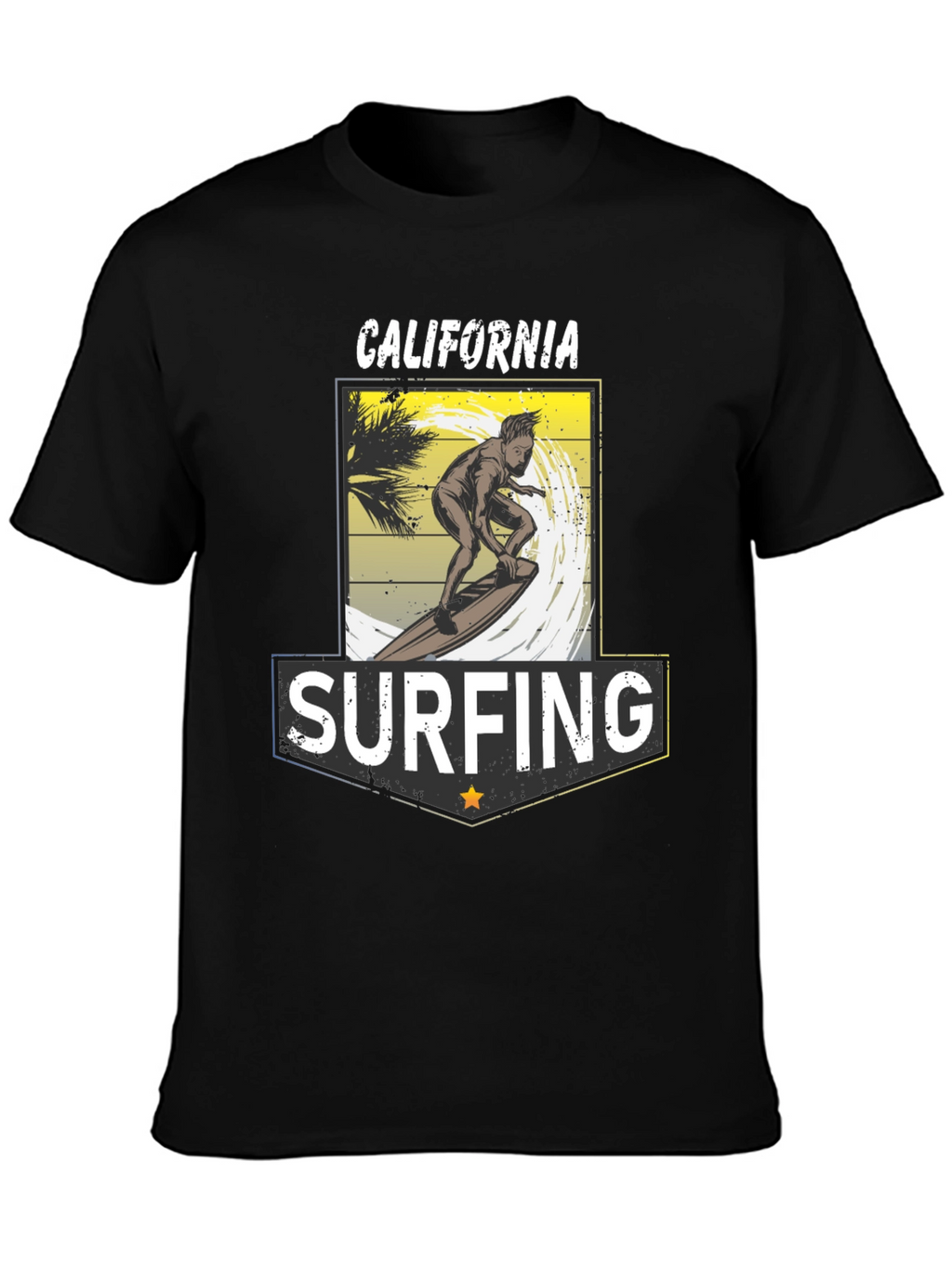 California Surfing T-Shirt - Black Tee