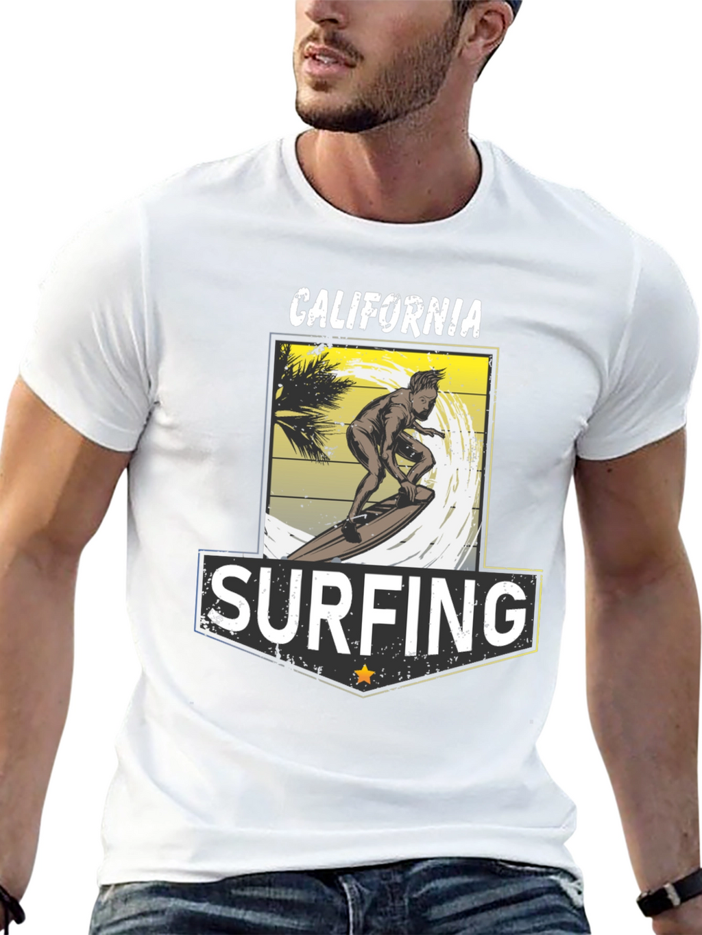 California Surfing T-Shirt - Black Tee