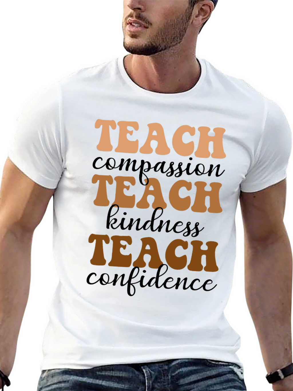Teach Compassion Black Graphic Tee