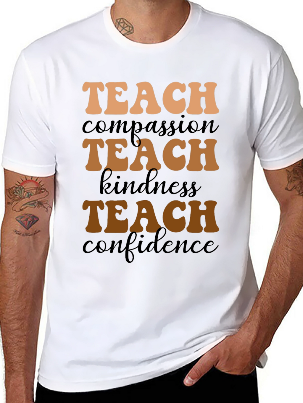 Teach Compassion Black Graphic Tee
