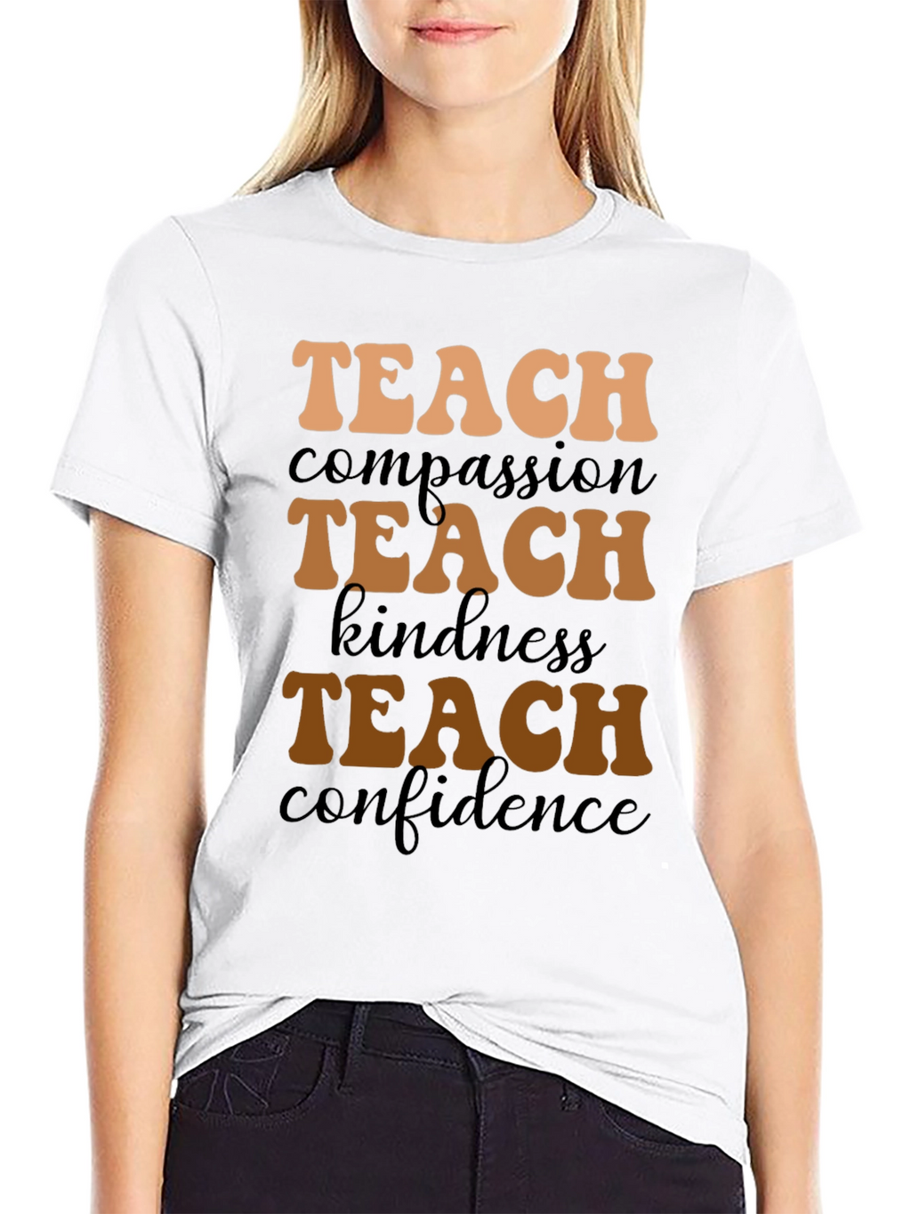 Teach Compassion Black Graphic Tee