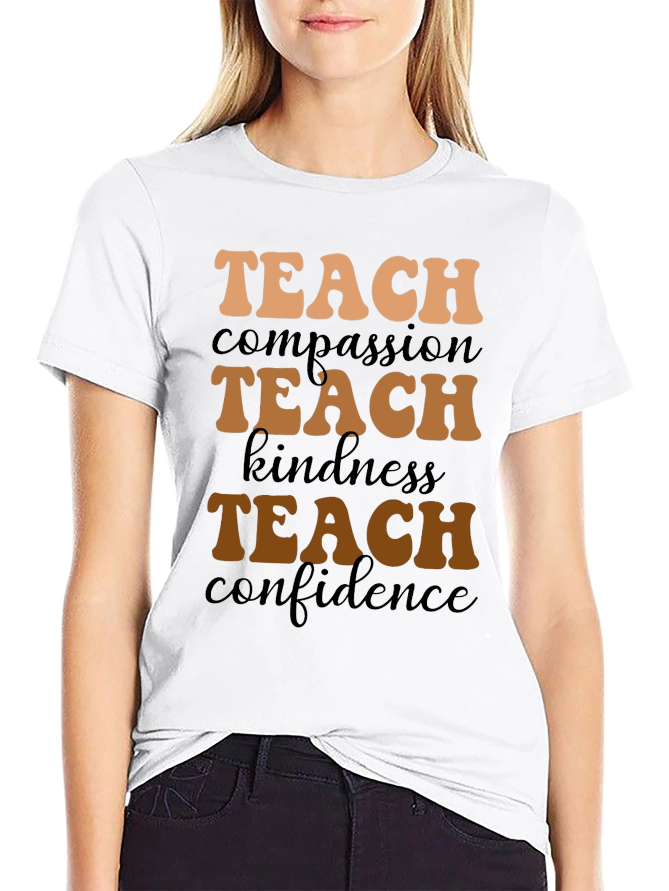 Teach Compassion Black Graphic Tee