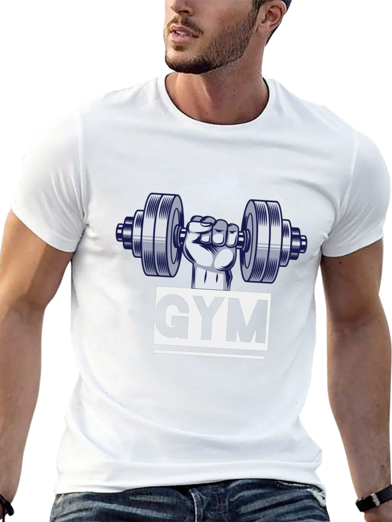 GYM Graphic Tee - Black Workout Shirt for Men