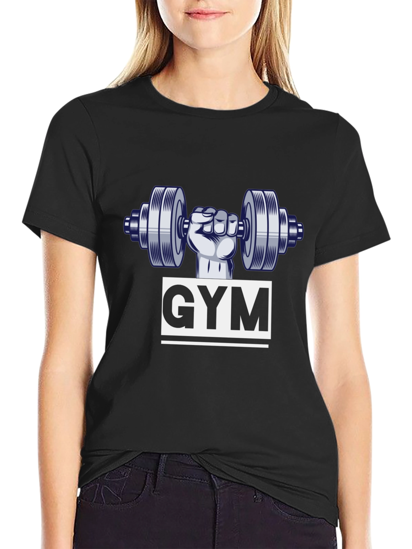 GYM Graphic Tee - Black Workout Shirt for Men