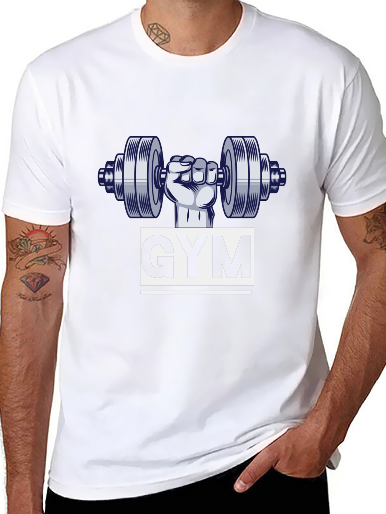 GYM Graphic Tee - Black Workout Shirt for Men