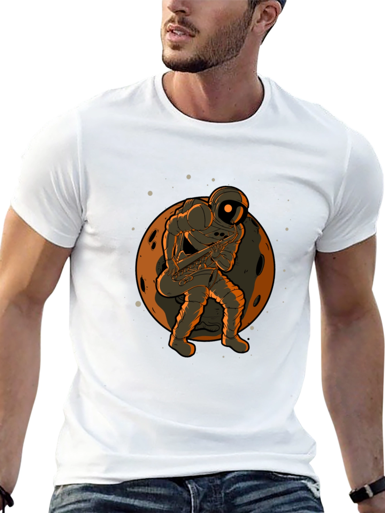Astronaut Sax T-Shirt - Space Musician Tee