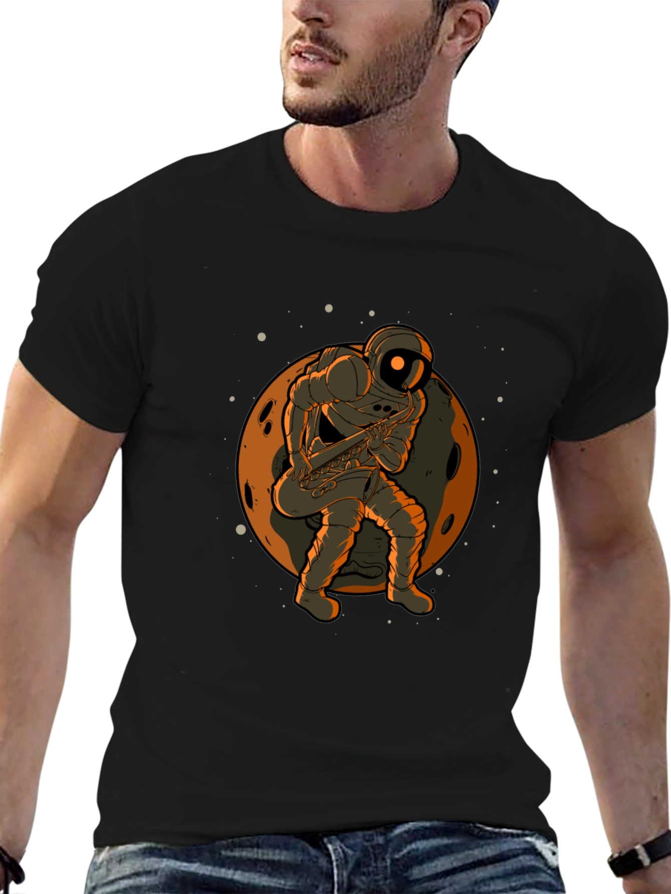 Astronaut Sax T-Shirt - Space Musician Tee