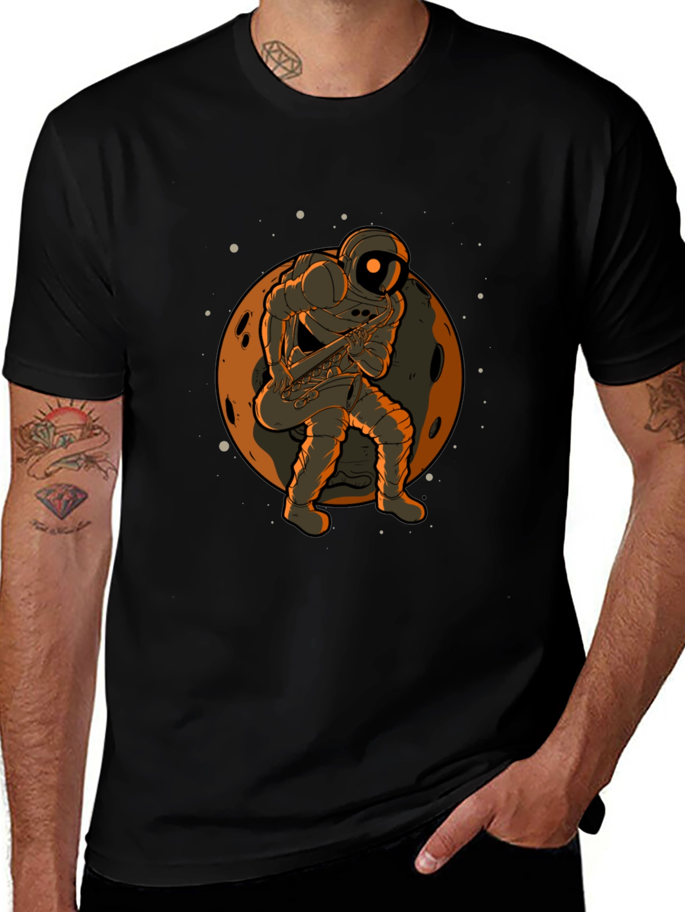 Astronaut Sax T-Shirt - Space Musician Tee