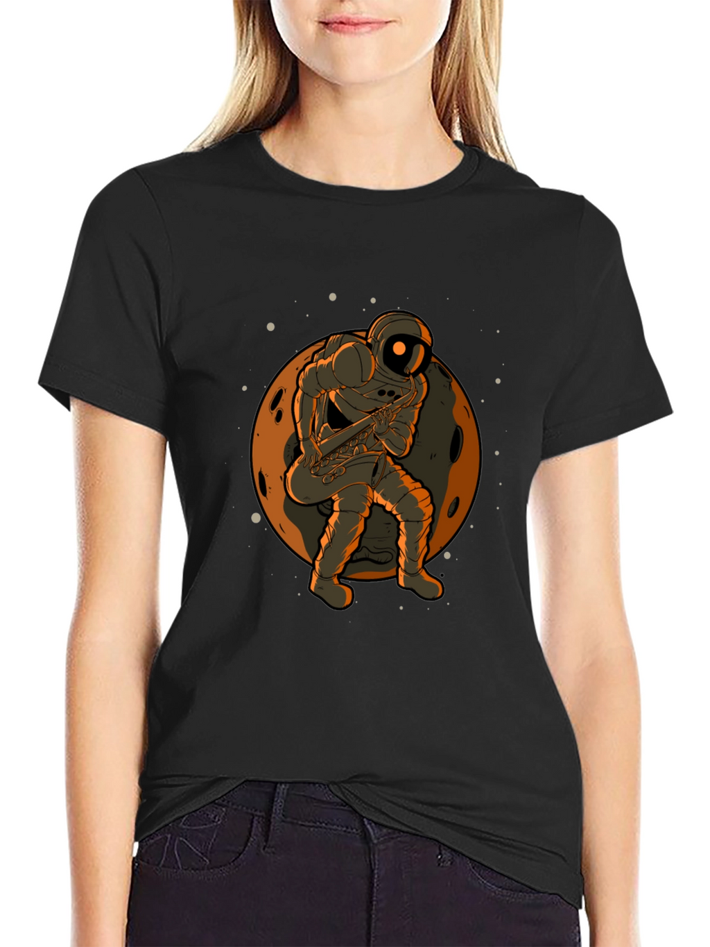 Astronaut Sax T-Shirt - Space Musician Tee