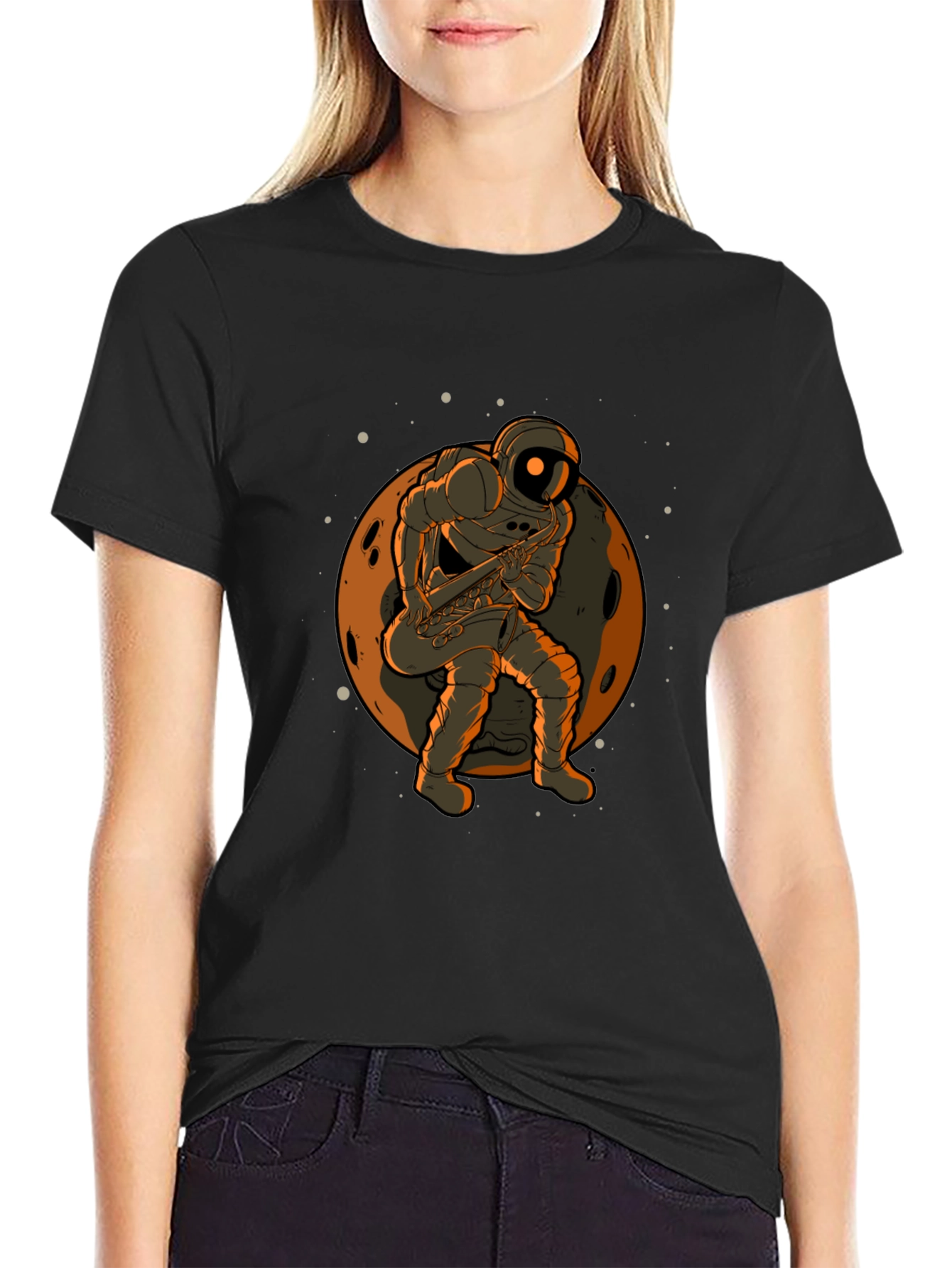 Astronaut Sax T-Shirt - Space Musician Tee