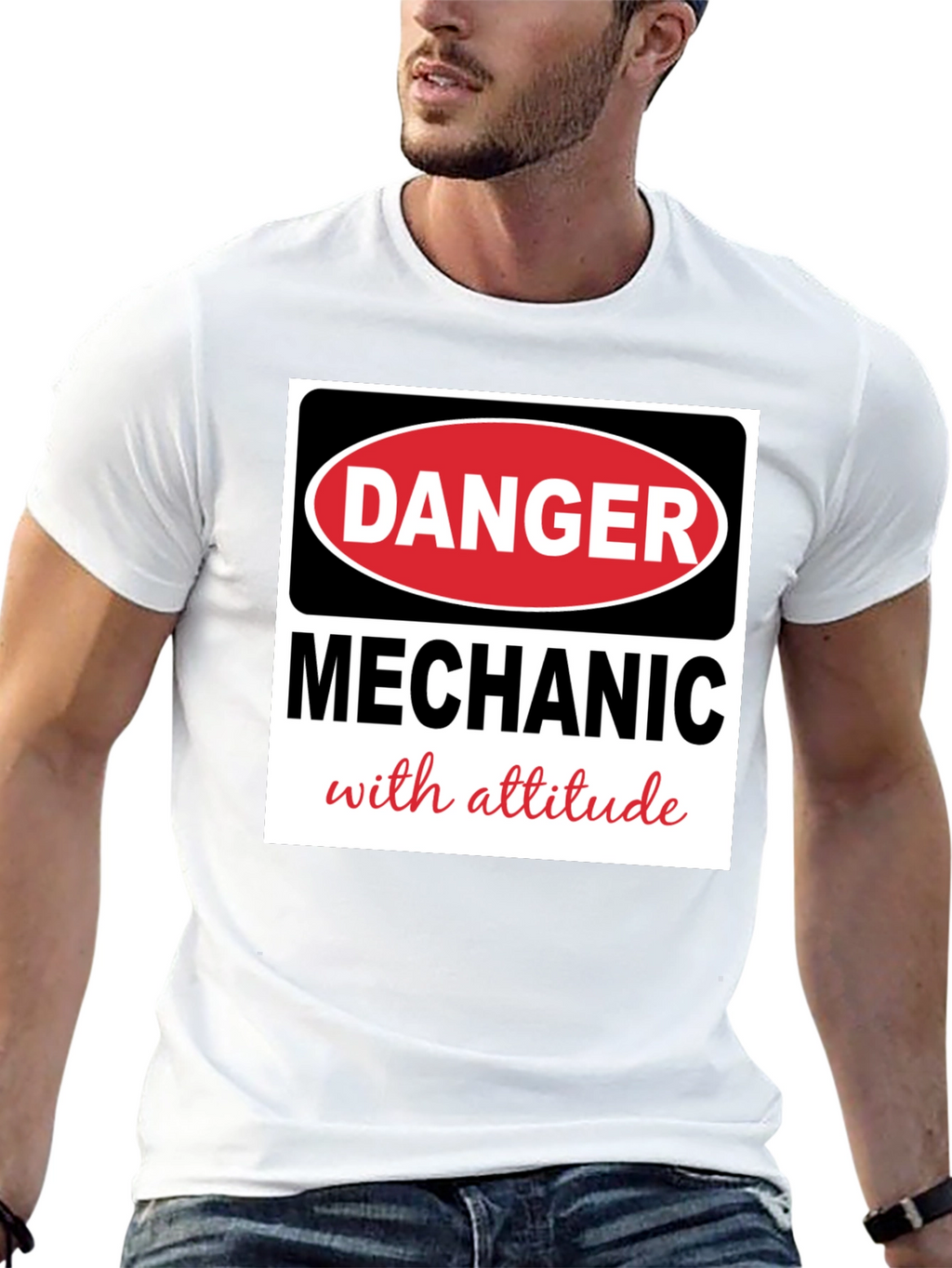 Danger Mechanic with Attitude Black T-Shirt