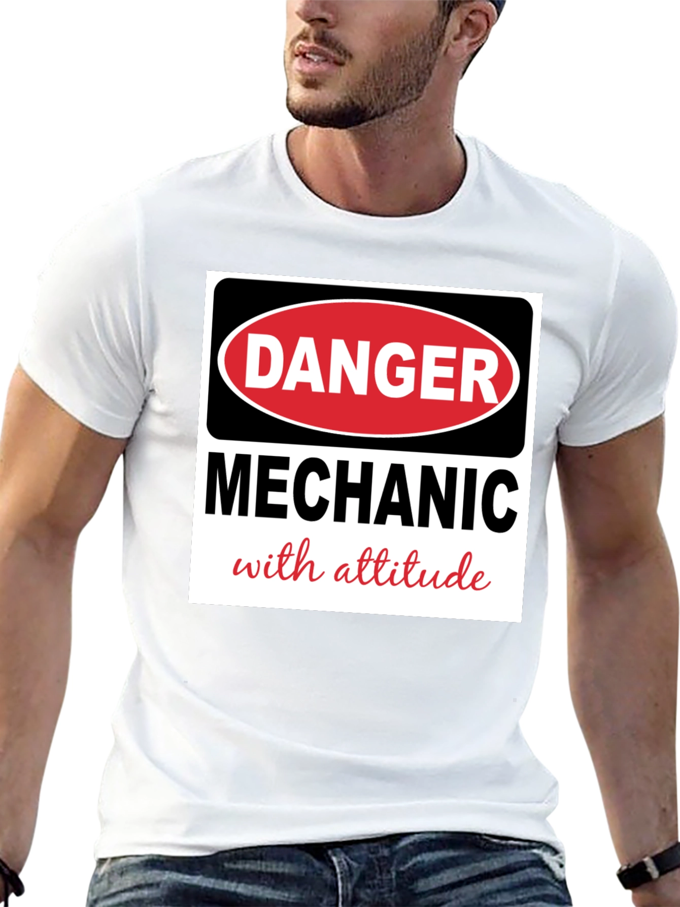 Danger Mechanic with Attitude Black T-Shirt