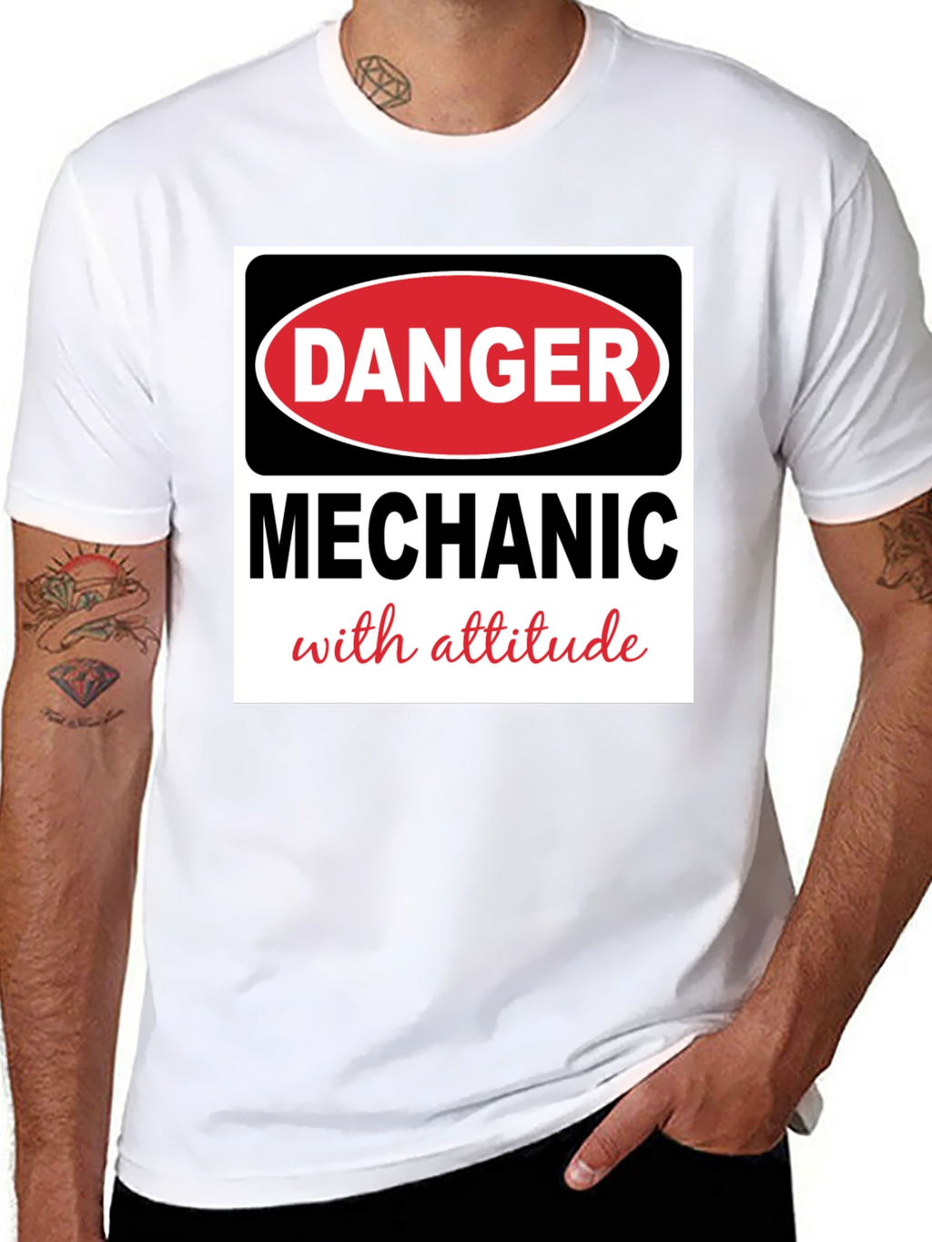 Danger Mechanic with Attitude Black T-Shirt