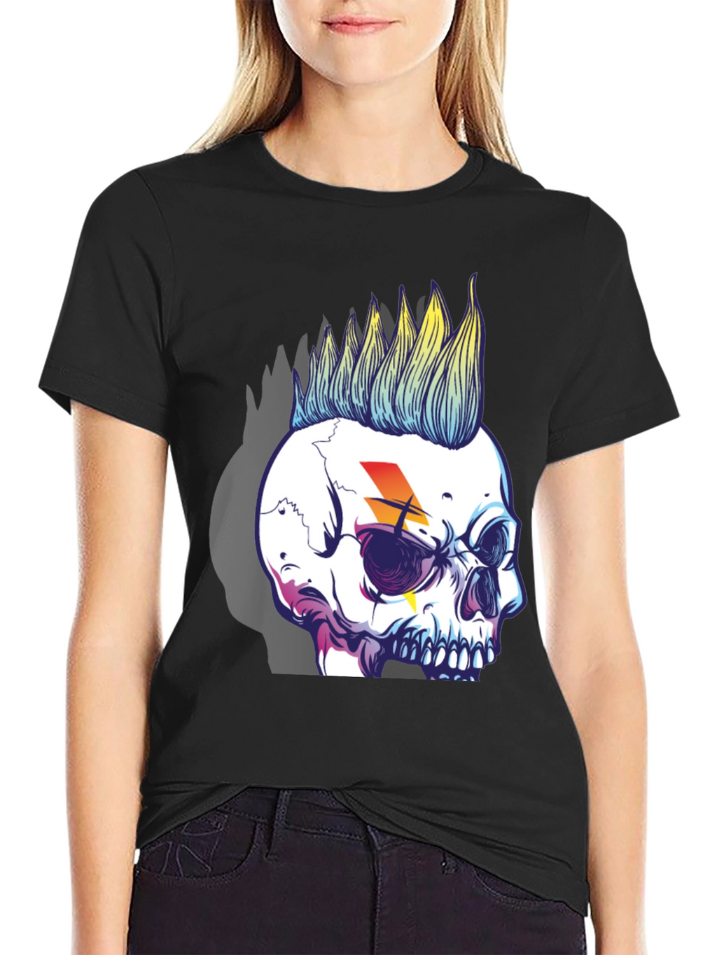 Skull Punk Graphic Tee - Rock Style