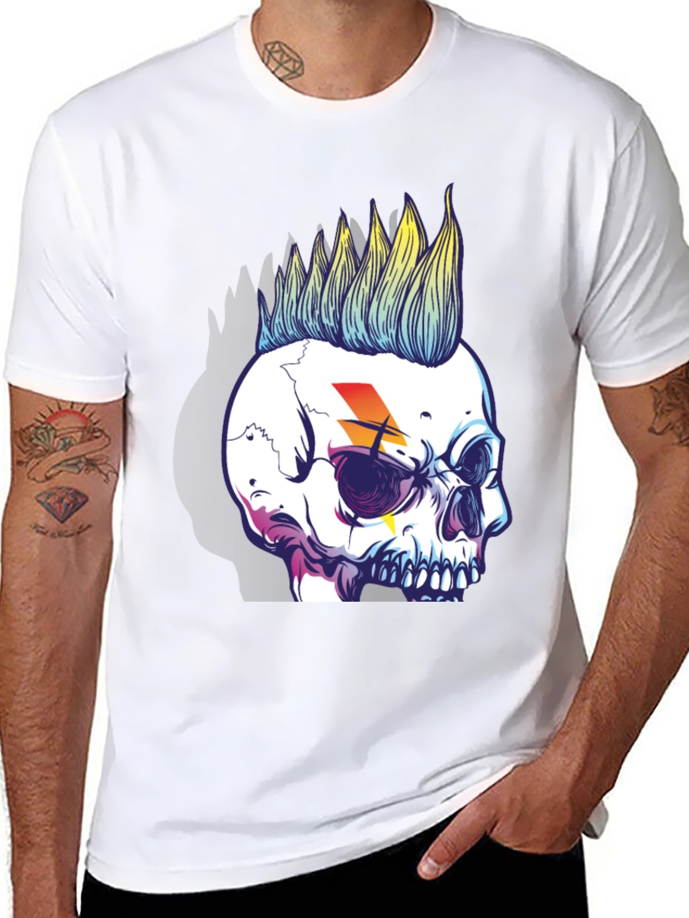 Skull Punk Graphic Tee - Rock Style