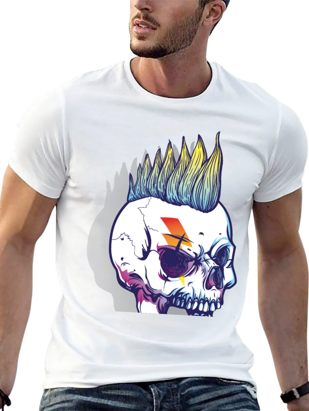 Skull Punk Graphic Tee - Rock Style