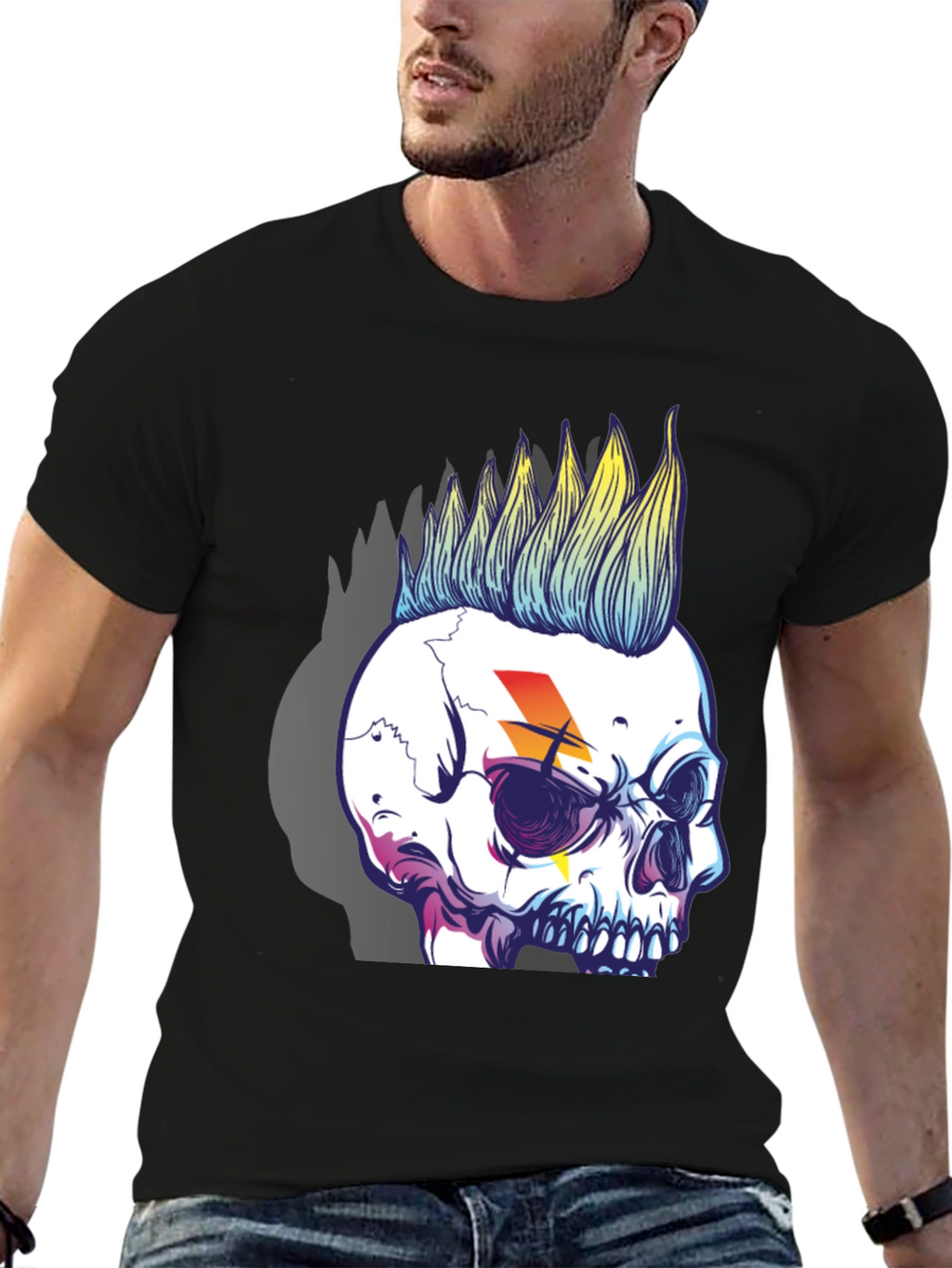 Skull Punk Graphic Tee - Rock Style