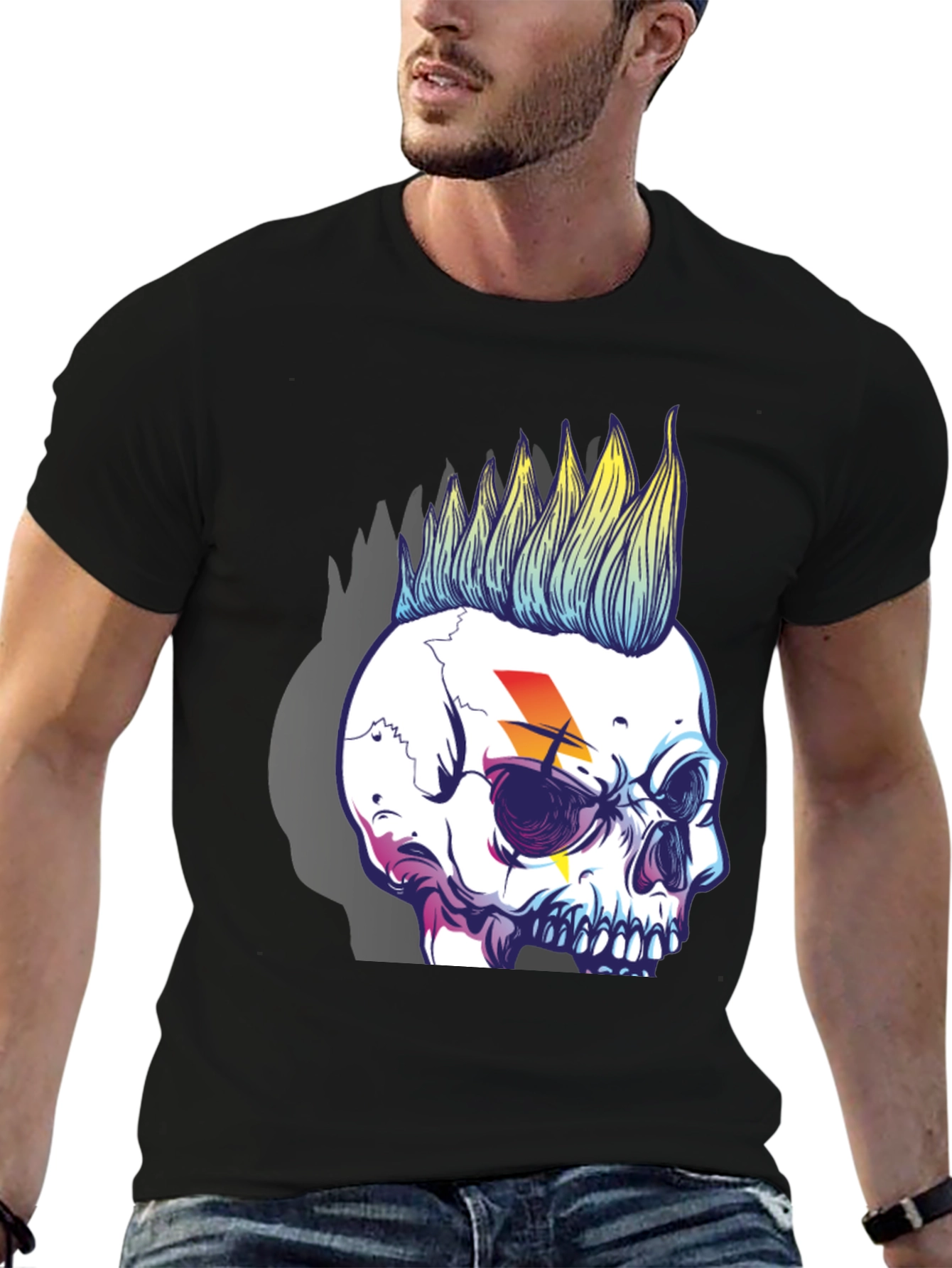 Skull Punk Graphic Tee - Rock Style