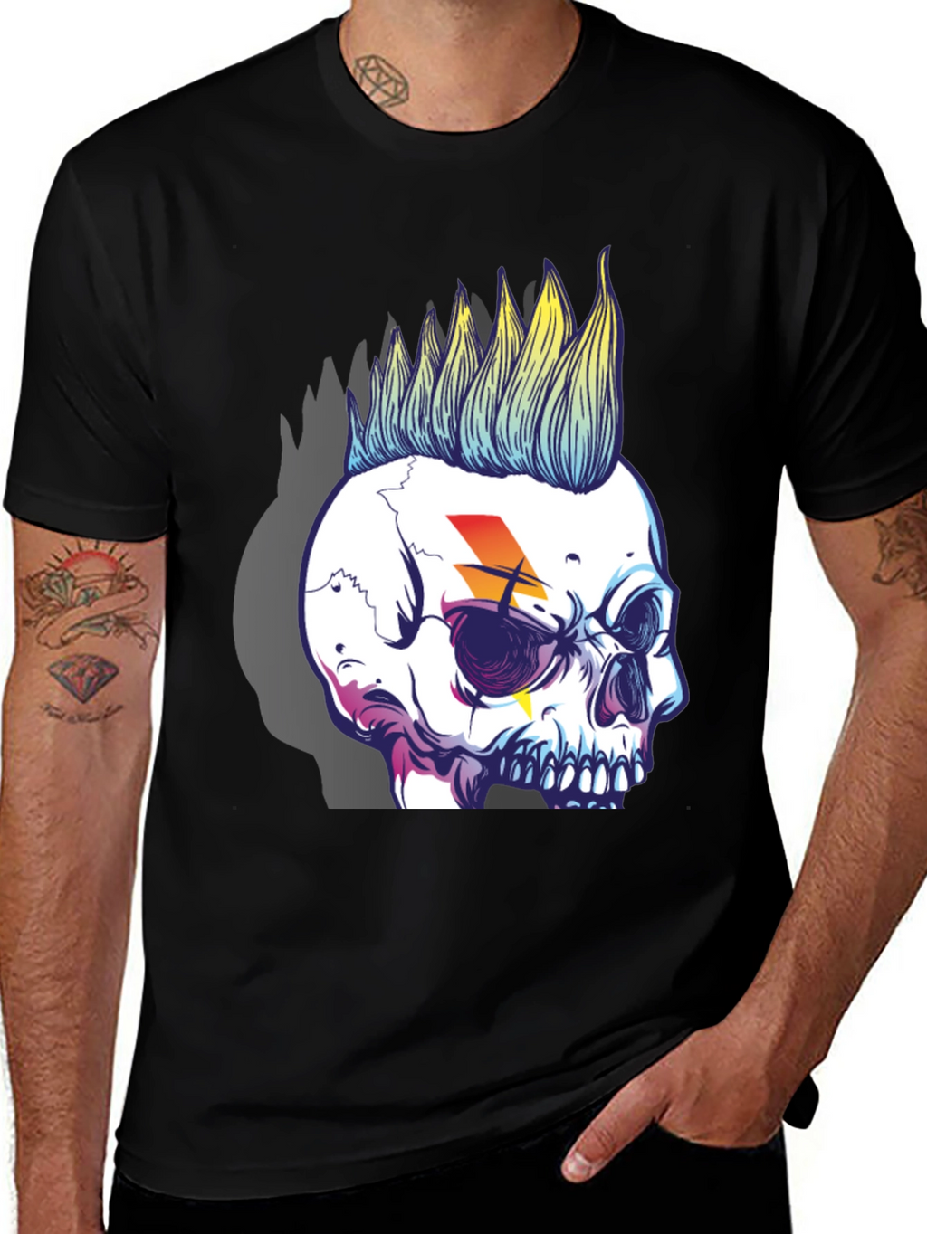 Skull Punk Graphic Tee - Rock Style