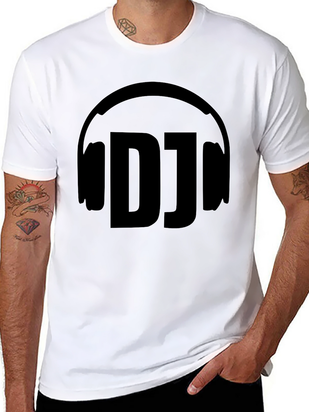 DJ Headphone Graphic Black T-Shirt