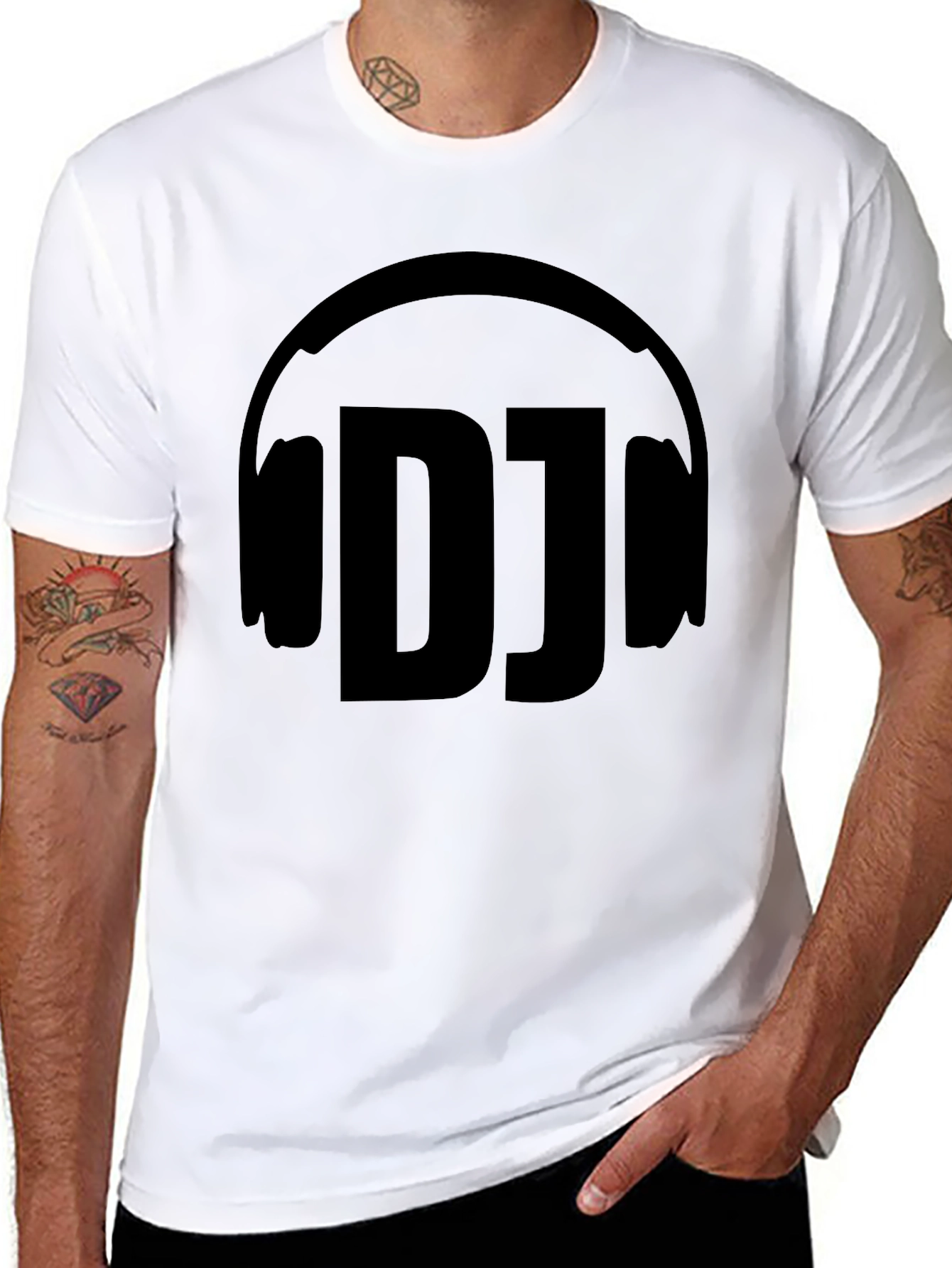 DJ Headphone Graphic Black T-Shirt