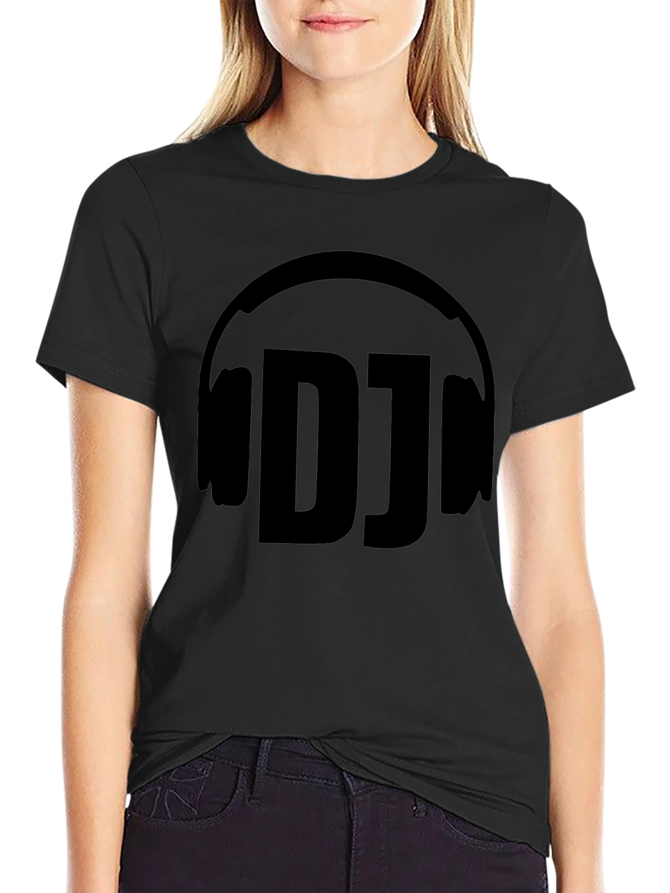 DJ Headphone Graphic Black T-Shirt