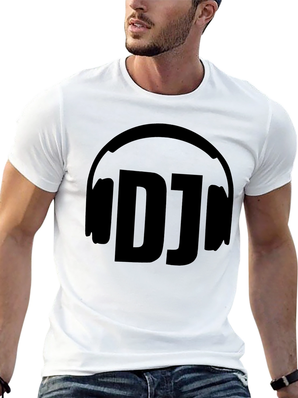 DJ Headphone Graphic Black T-Shirt
