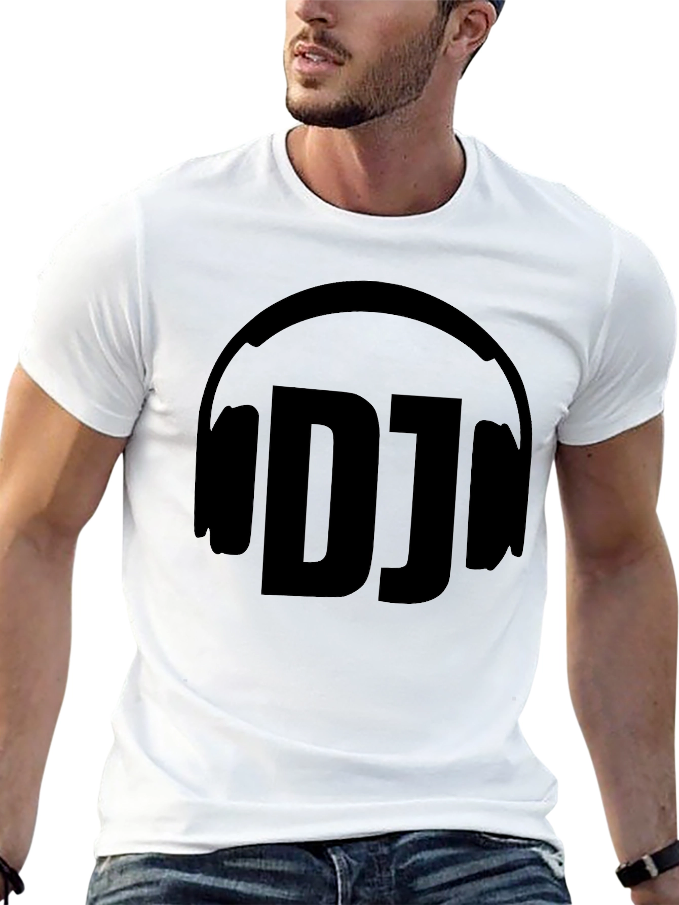 DJ Headphone Graphic Black T-Shirt