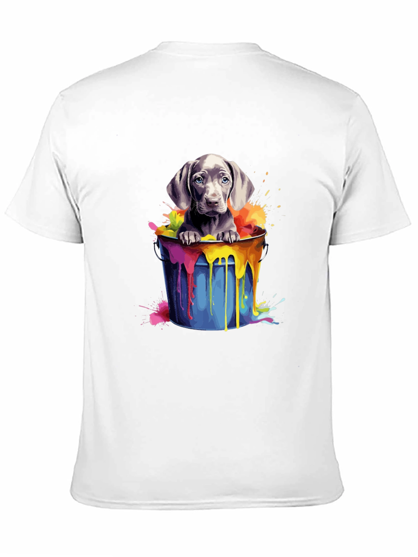 Dog in Bucket T-Shirt - Colorful Cute Puppy Tee