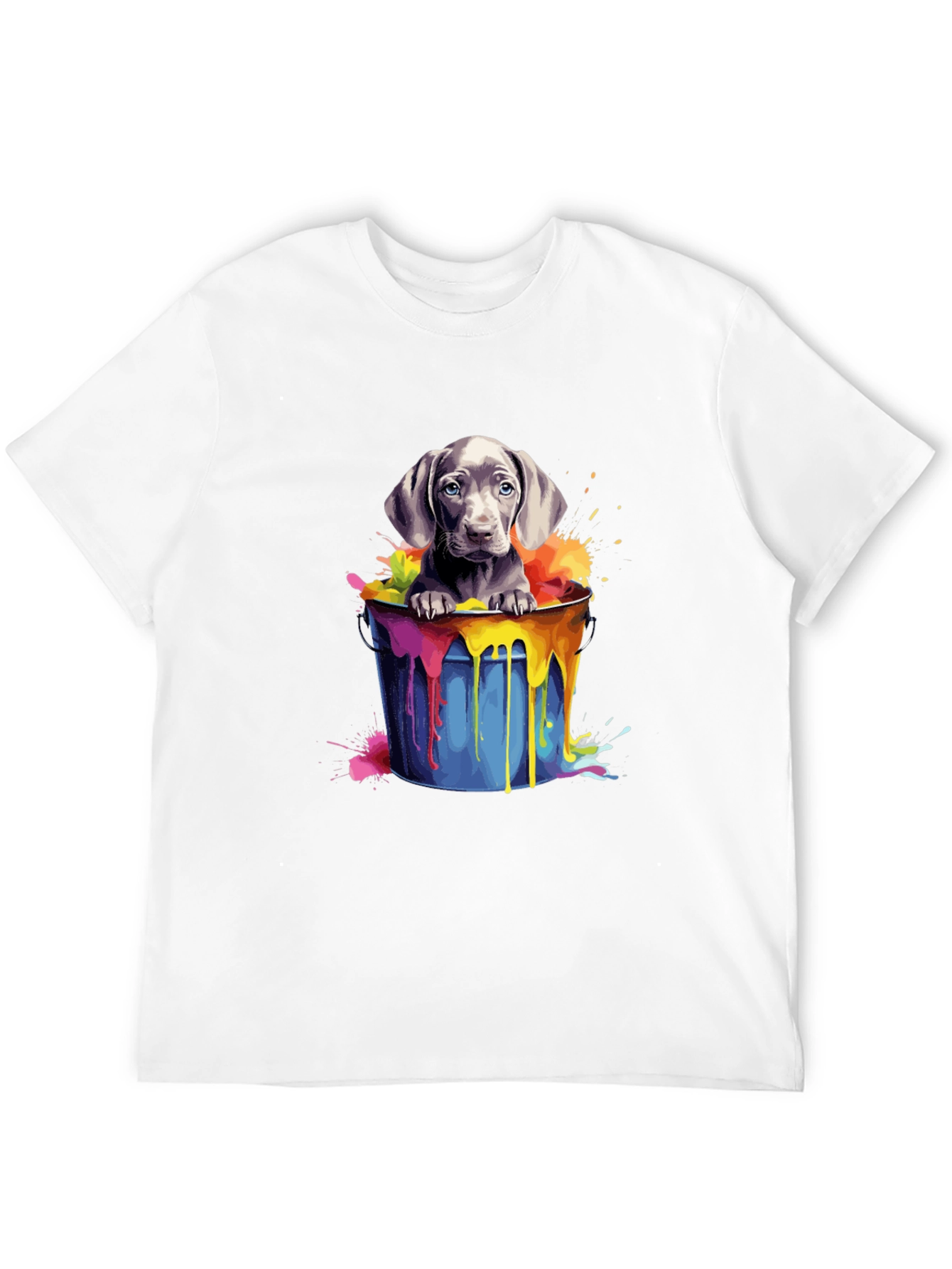 Dog in Bucket T-Shirt - Colorful Cute Puppy Tee