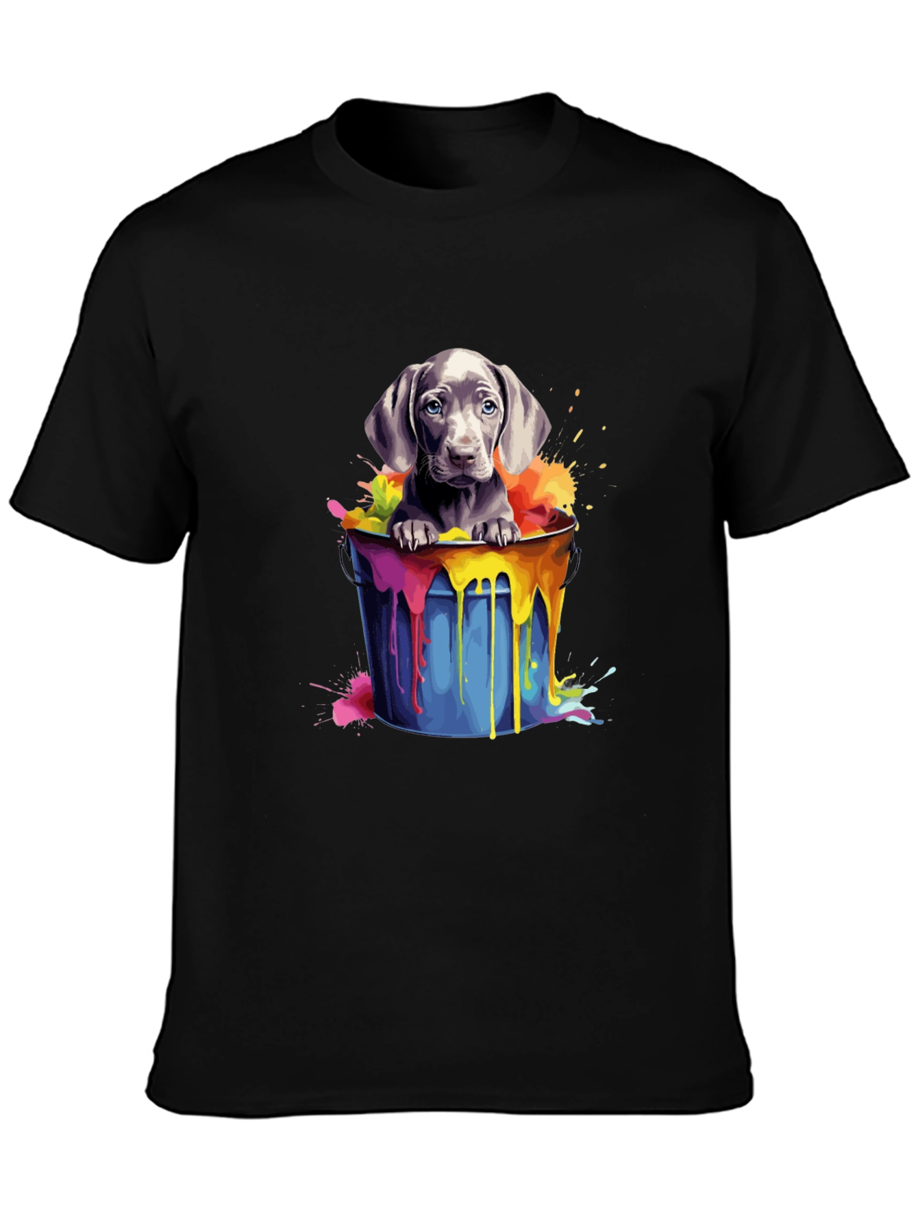 Dog in Bucket T-Shirt - Colorful Cute Puppy Tee