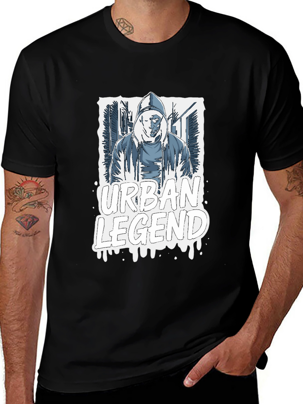 Urban Legend Graphic Print T-Shirt - Casual Wear