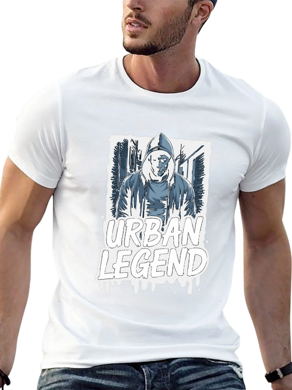 Urban Legend Graphic Print T-Shirt - Casual Wear
