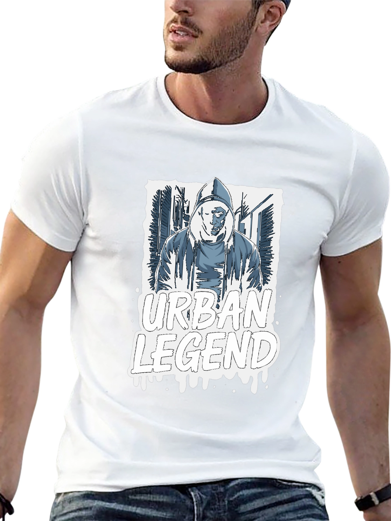Urban Legend Graphic Print T-Shirt - Casual Wear